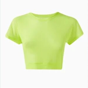 Good American Green Sheer Crop Top